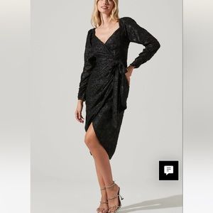 Astr the label Terese floral burnout tie waist midi dress